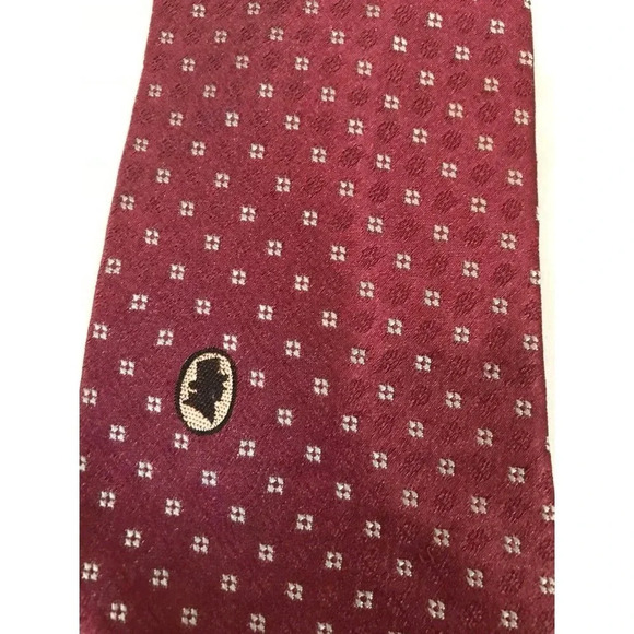 VTG Beau Brummell Red Dots Men's Polyester Blend Necktie Classic Neck Tie - Picture 2 of 4